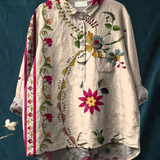 Alisa | Women's Vintage Floral Art Print  Casual Shirt.