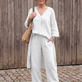 Onyx | Loose Tunic Top Wide Leg Pant Set