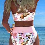 Jolina | Floral Contrast Split Bikini