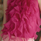 Ruffled High-Neck Sleeveless Chiffon Blouse