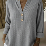 Anouk™ | Textured Button Sweater