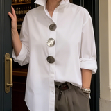 Rachel | Statement Button Stand Collar Blouse