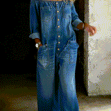 Elena™ | Denim Jumpsuit with Off-the-Shoulder Design