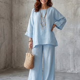 Prue | Oversized Tunic Wide Leg Pant Set