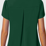Basha | Ruffle Short Sleeve Blouse With Single Button