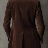 Retro Brown Suede Blazer Featuring Embroidered Accents