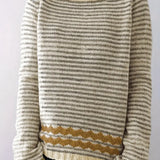 Women's casual sweater with subtle stripes