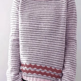 Women's casual sweater with subtle stripes