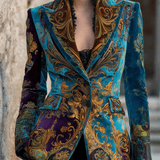 Opulent Bohemian Baroque Velvet Tailored Jacket