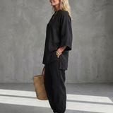 Georgiana | V Neck Tunic Gathered Trouser Set