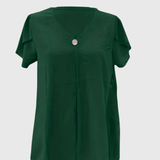 Basha | Ruffle Short Sleeve Blouse With Single Button