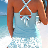 Violet | Ruched Tankini with Floral Shorts