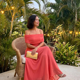 June | Off Shoulder Draped Midi Dress