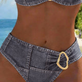 Patricia | Metal Buckle Suspender Bikini Two-Piece