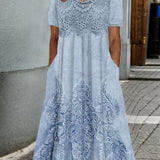 INDIGO | ELEGANT MIDI DRESS WITH FLORAL PATTERN