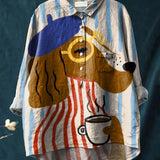 Charlie | Artistic Dog & Coffee Print Shirt