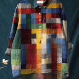 Iris | Color Block Print Shirt