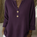 Anouk™ | Textured Button Sweater