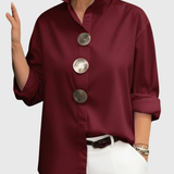 Rachel | Statement Button Stand Collar Blouse
