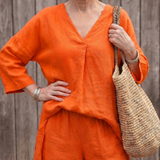 Onyx | Loose Tunic Top Wide Leg Pant Set