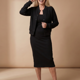 Reya | Button Front Cropped Jacket Midi Dress Set