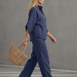 Amity | Button Front Relaxed Tunic Trouser Set