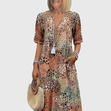 Yvonna™ | Elegant Floral Midi Dress