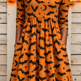 Summer | Halloween-Inspired Summer Dress Round Neck Half Sleeve T-Shirt Dress A-Line Dress