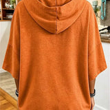 Aria | Halloween-Inspired Orange Pumpkin Face Print Three-Quarter Sleeve Hoodie