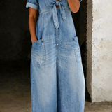 Maya™ | Denim Jumpsuit with V-Neck