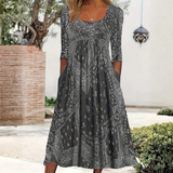 ELOWEN | MIDI DRESS WITH LONG SLEEVES CASUAL