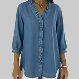 Abigail™ Elegant Denim Blouse