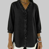 Abigail™ Elegant Denim Blouse