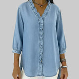 Abigail™ Elegant Denim Blouse