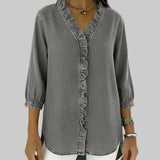 Abigail™ Elegant Denim Blouse