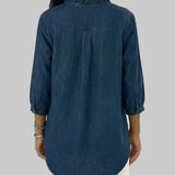 Abigail™ Elegant Denim Blouse