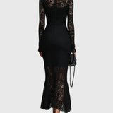 Monica | Elegant Maxi Dress with Flared Lace Skirt
