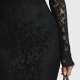 Monica | Elegant Maxi Dress with Flared Lace Skirt