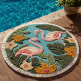 Round Beach Towel Flamingo Lagoon