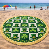 Round Beach Towel Leprechaun Clover