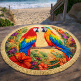 Round Beach Towel Duo Parrot