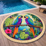 Round Beach Towel Jungle Parrot Pair
