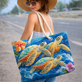 Quilted Beach Bag Sea Turtle