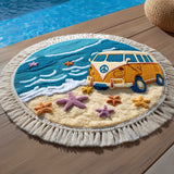 Free Spirit Van Round Beach Towel