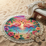 Round Beach Towel Flamingo