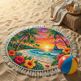 Peaceful Round Beach Towel