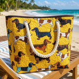 Quilted Sausage Dogs Beach Bag