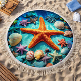 Round Beach Towel Ocean Star