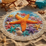 Round Beach Towel Ocean Star