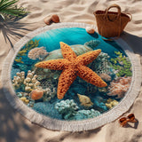 Round Beach Towel Ocean Star
